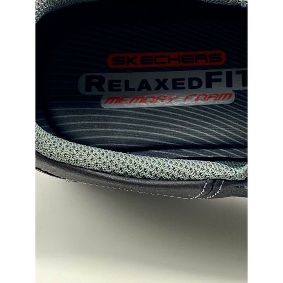 Skechers Mens Size 6.5 Black Leather Memory Foam Relaxed Fit Loafers SN#93889L - Picture 7 of 8